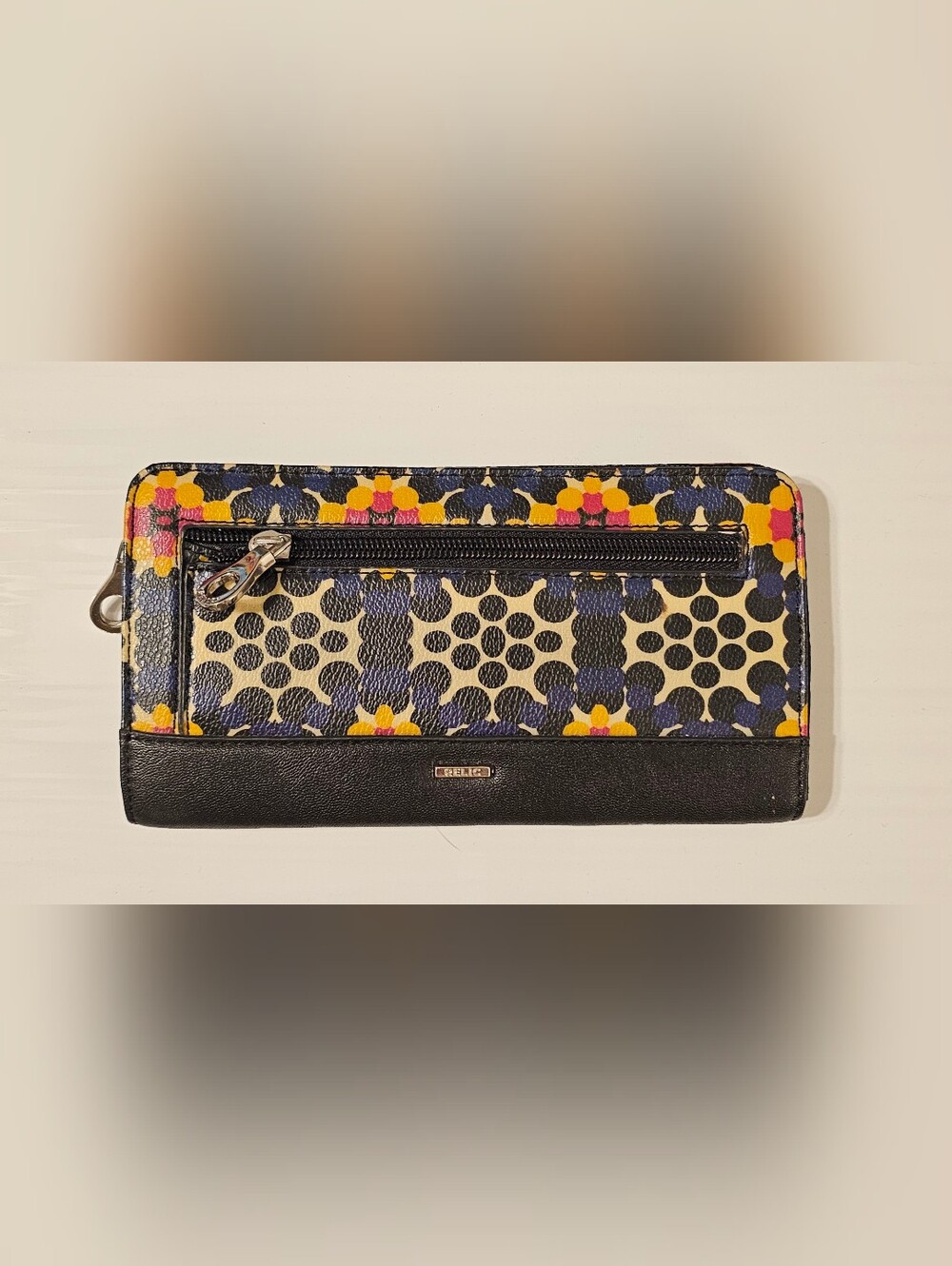 Relic Black, Yellow & Navy Floral Zip-Around Wallet